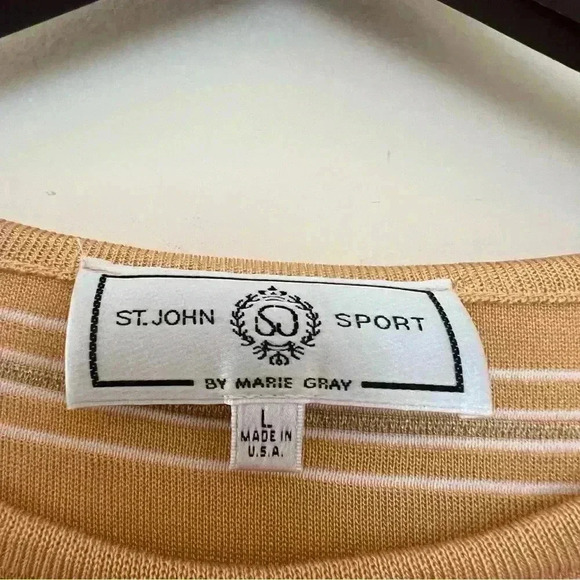 St. John Sport By Marie Gray Glitter Striped Pastel Knit Top - Picture 4 of 7